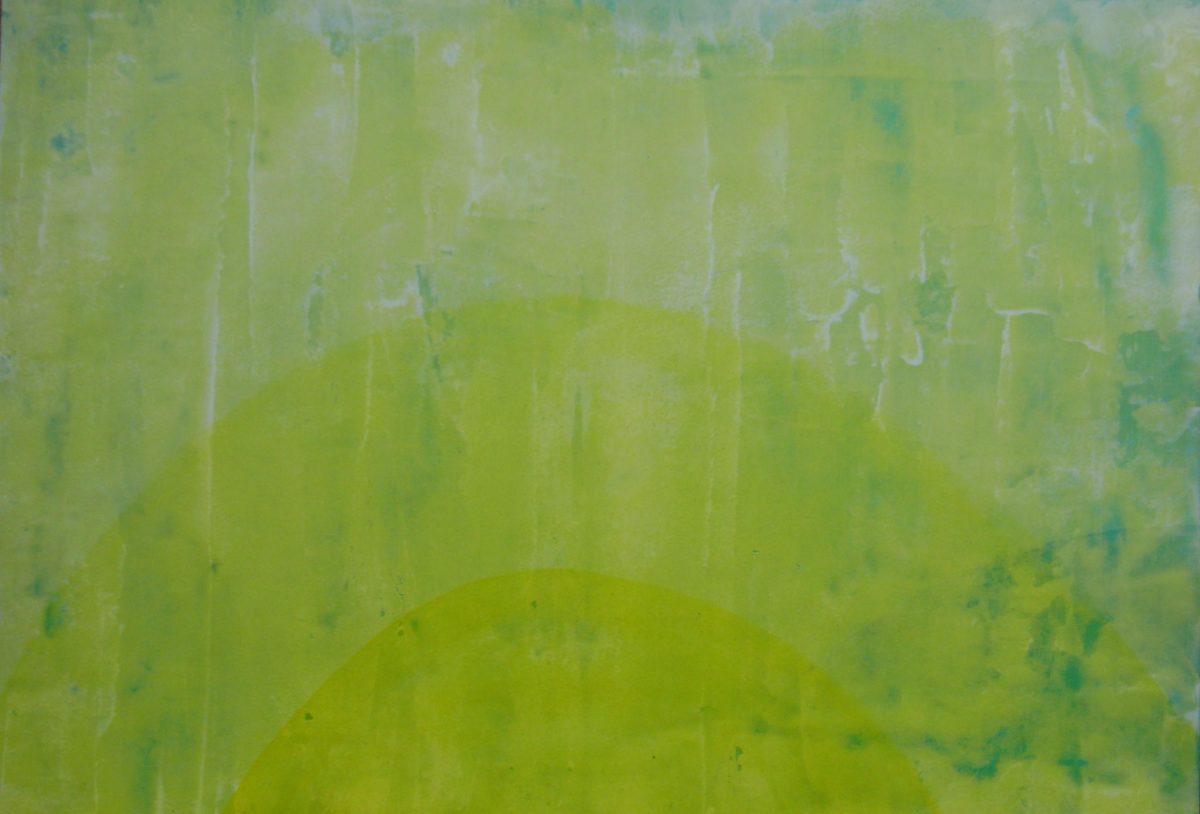 Tons verdes amarelados em arco