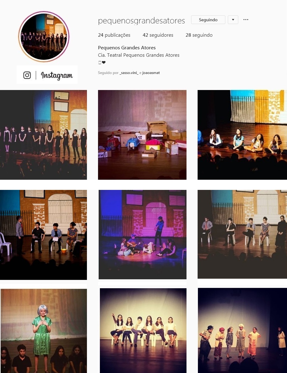 Cia. Teatral Pequenos Grandes Atores no Instagram