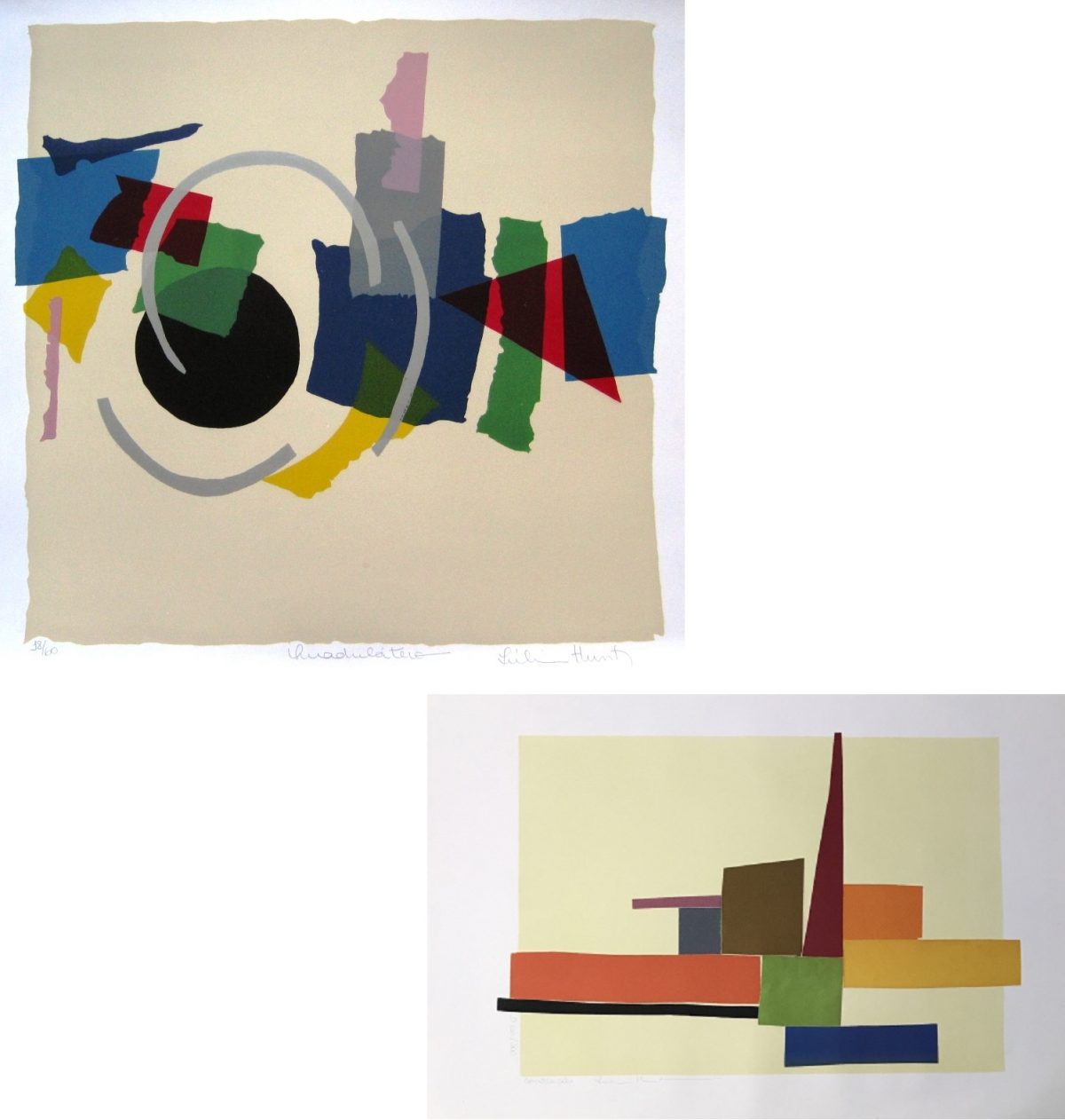Luli Hunt: Litografia “Quadrilátero” e serigrafia “Constelação”
