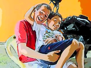 Eu e João em um réveillon em Ubatuba