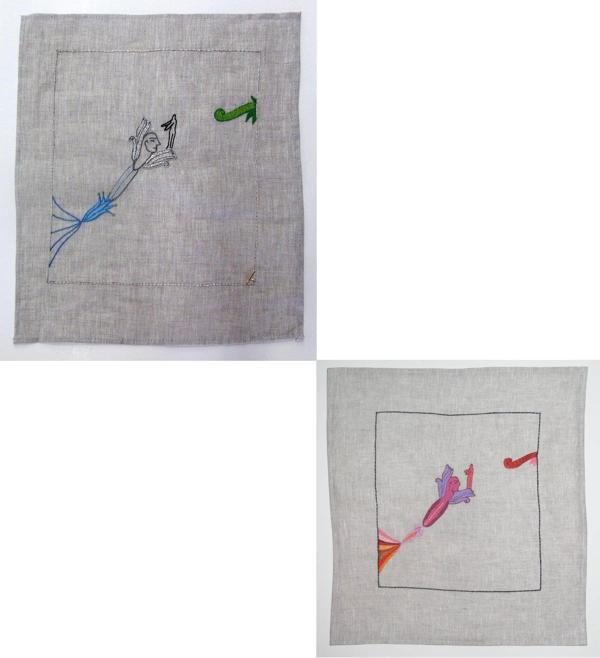 Alex Červený: Nasca, 2010 – Bordados sobre linho