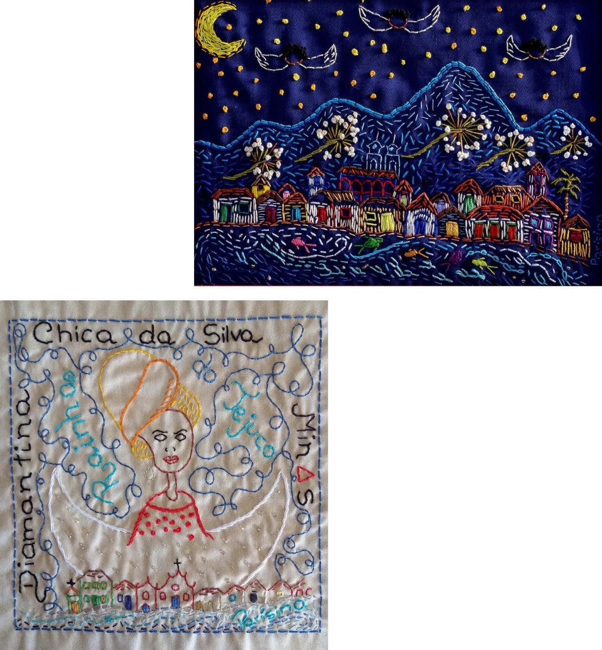 Bordados de Parísina SempreViva: Cena mineira e Chica da Silva