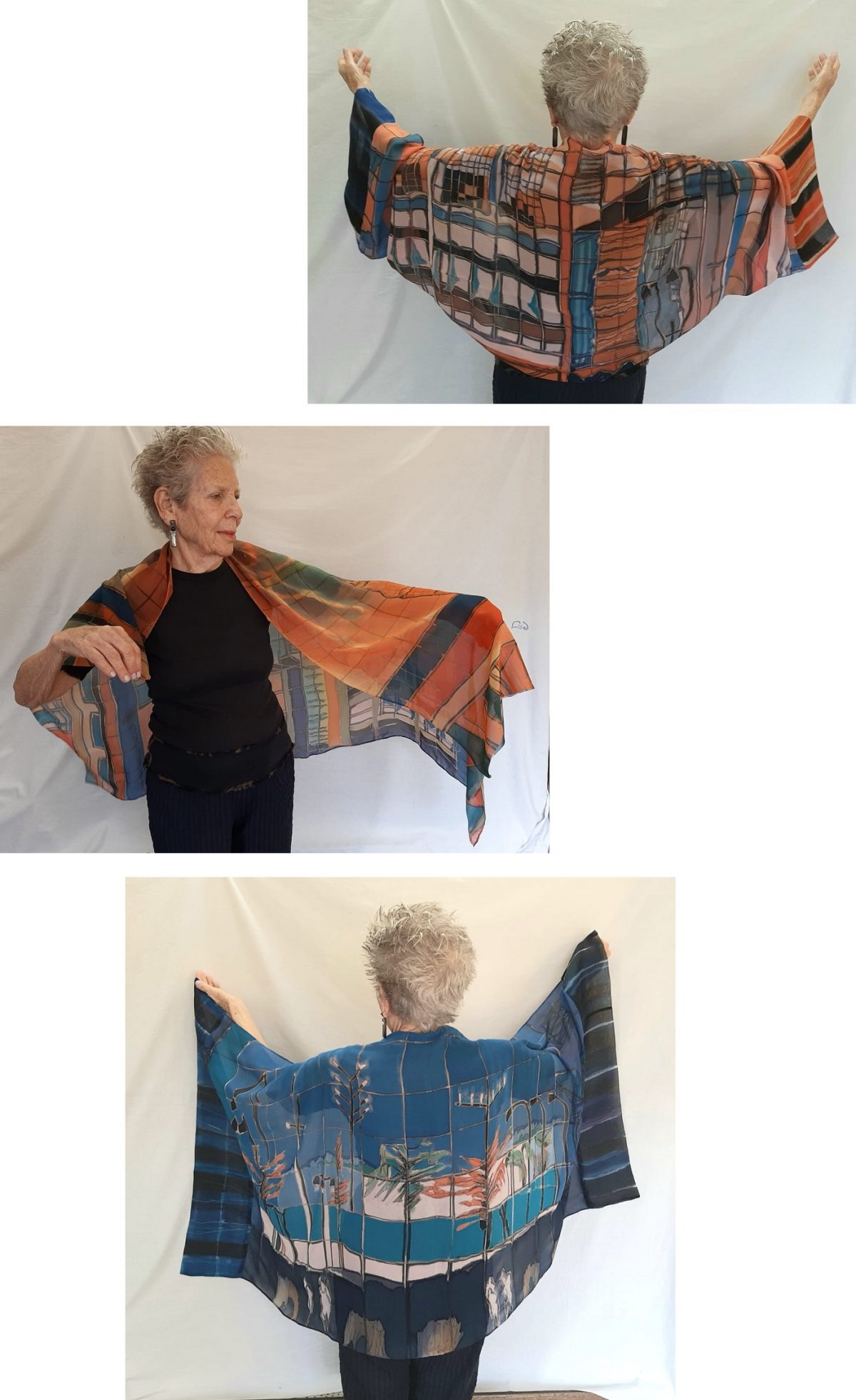 Hedva Megged: 3 estolas com manguinhas