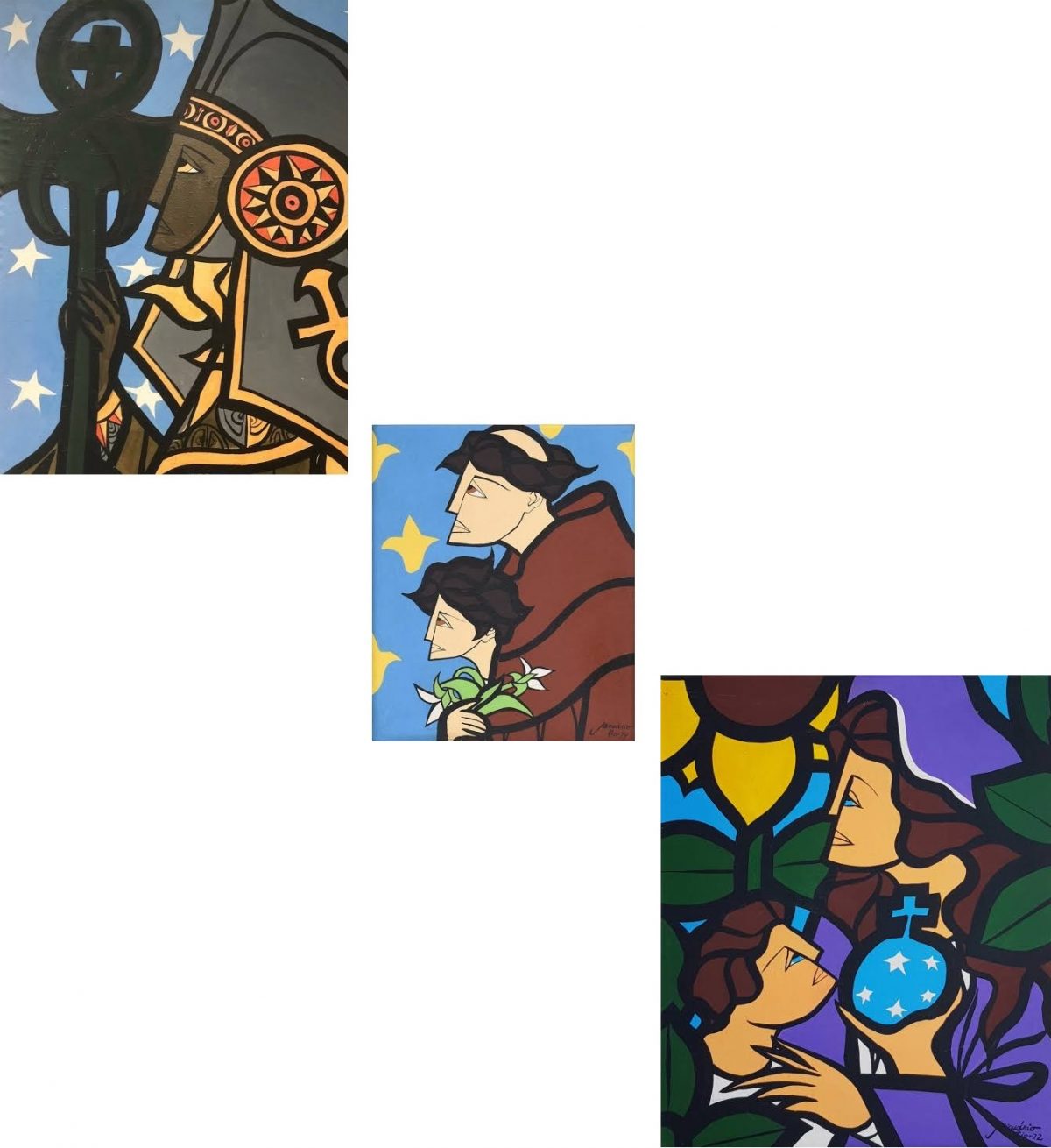 A arte do coração e das mãos do mineiro Januário: Esfinge, Santo Antônio e Nossa senhora da Conceição