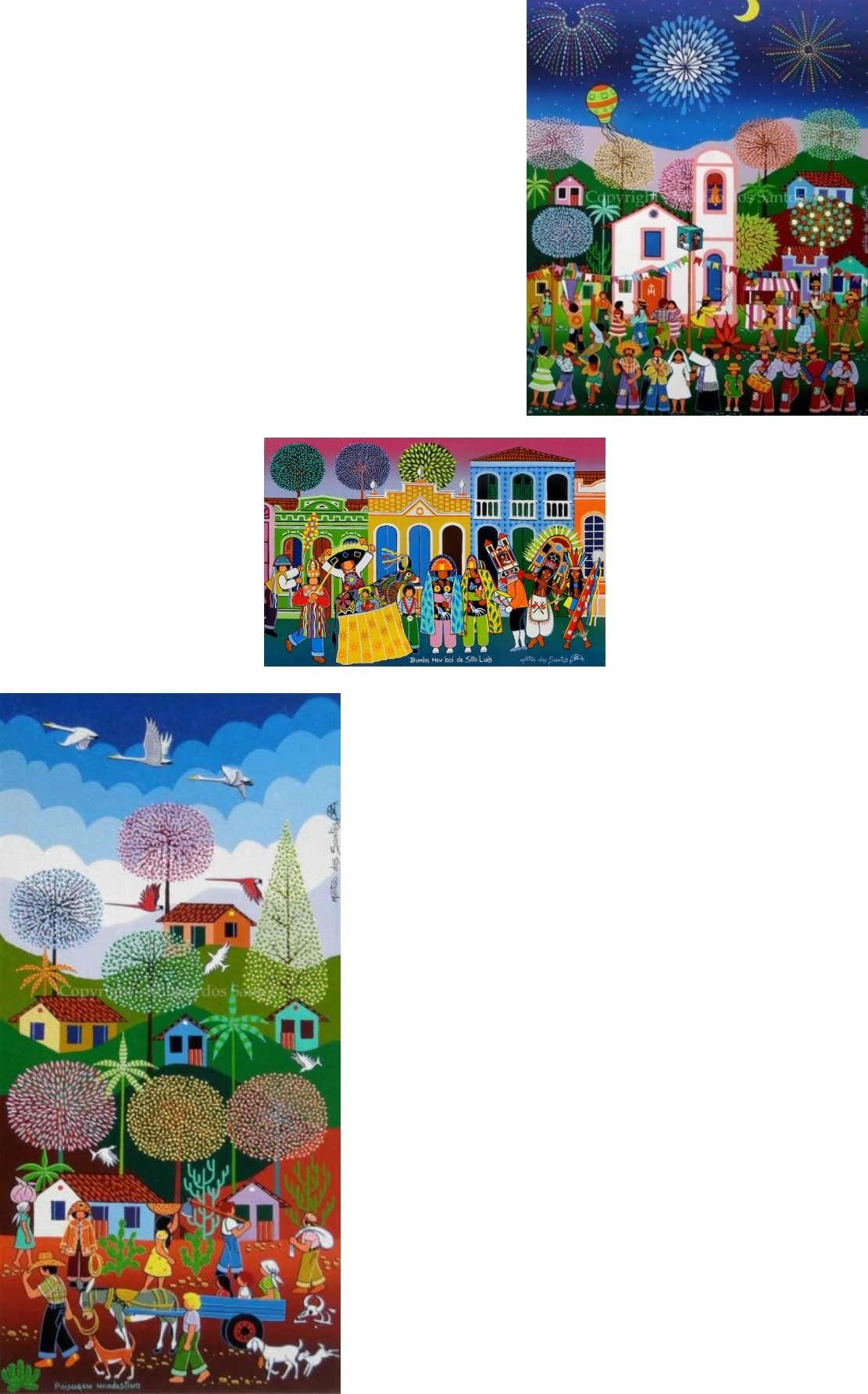 Militão dos Santos: Festa caipira, Bumba meu boi do Maranhão e Paisagem nordestina