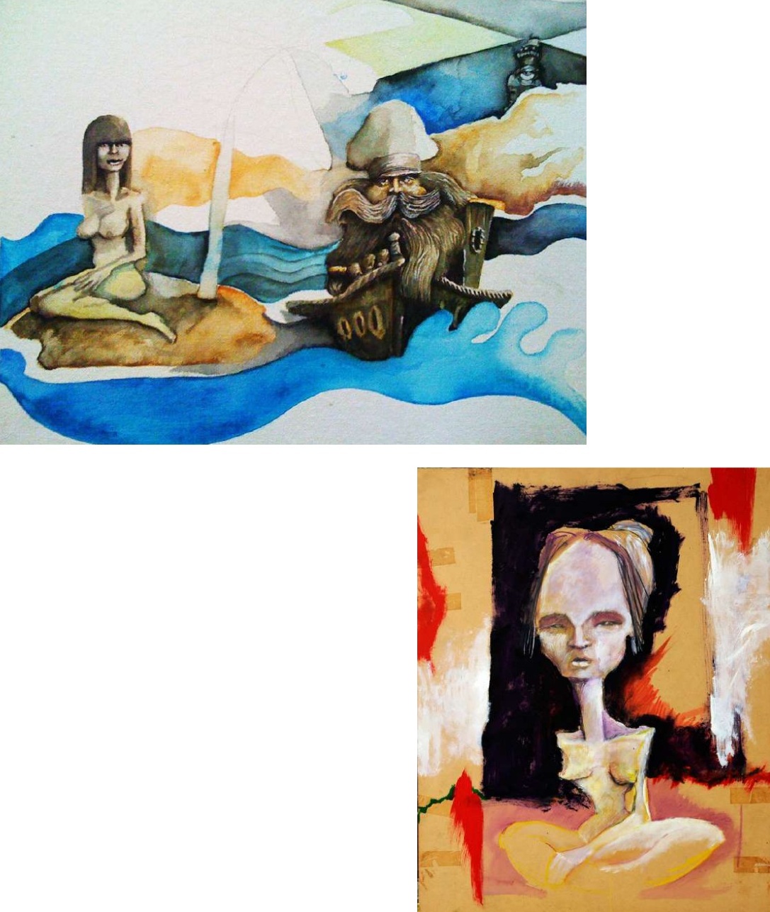 Artista argentino Pablo Benedini (Nocturno en la bahía): Chamuyo nocturno e Chica oriental