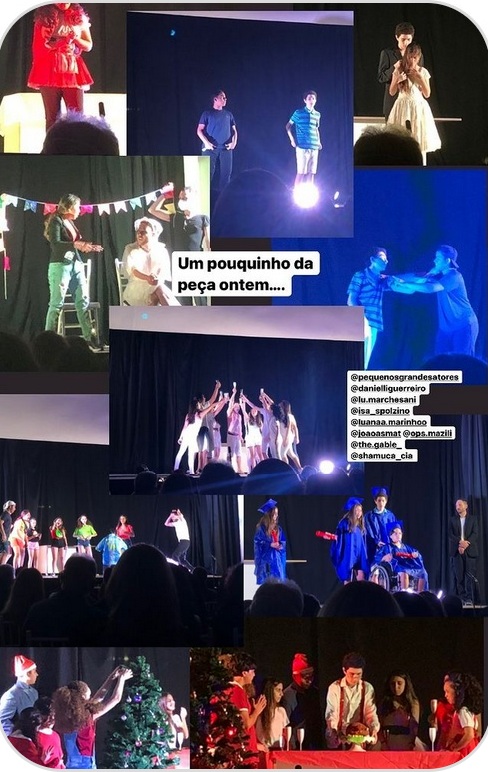 Painel com a apresentação da Cia. Teatral Pequenos Grandes Atores no SPAC: Peça “Festa”