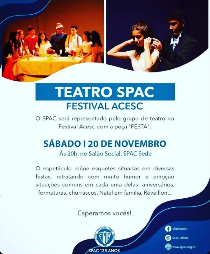 Cia. Teatral Pequenos Grandes Atores de volta ao SPAC: Reapresentação da peça teatral “Festa”