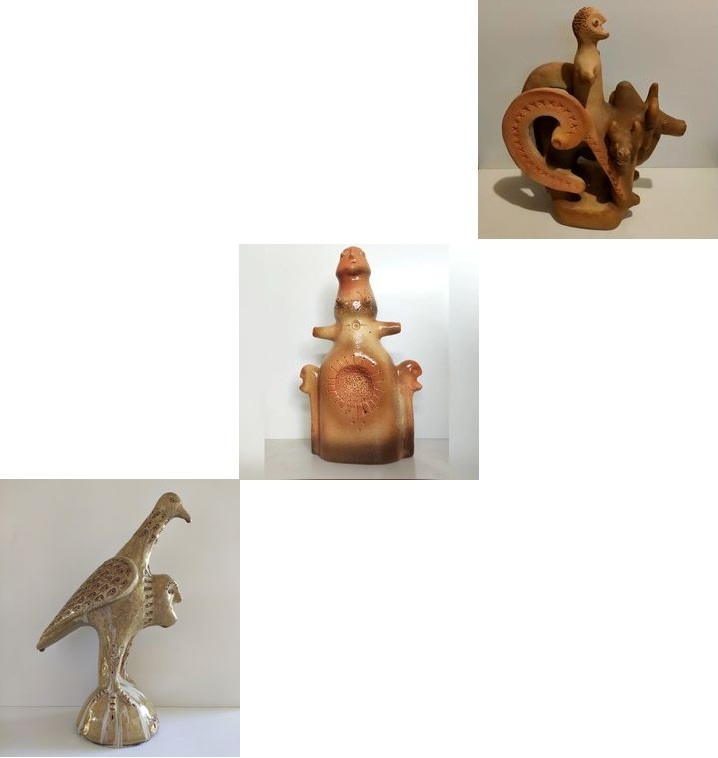 Miguel dos Santos: Boi alado, de 3 cabeças e montado, Solar grande mãe solar e Asa branca com ex-voto