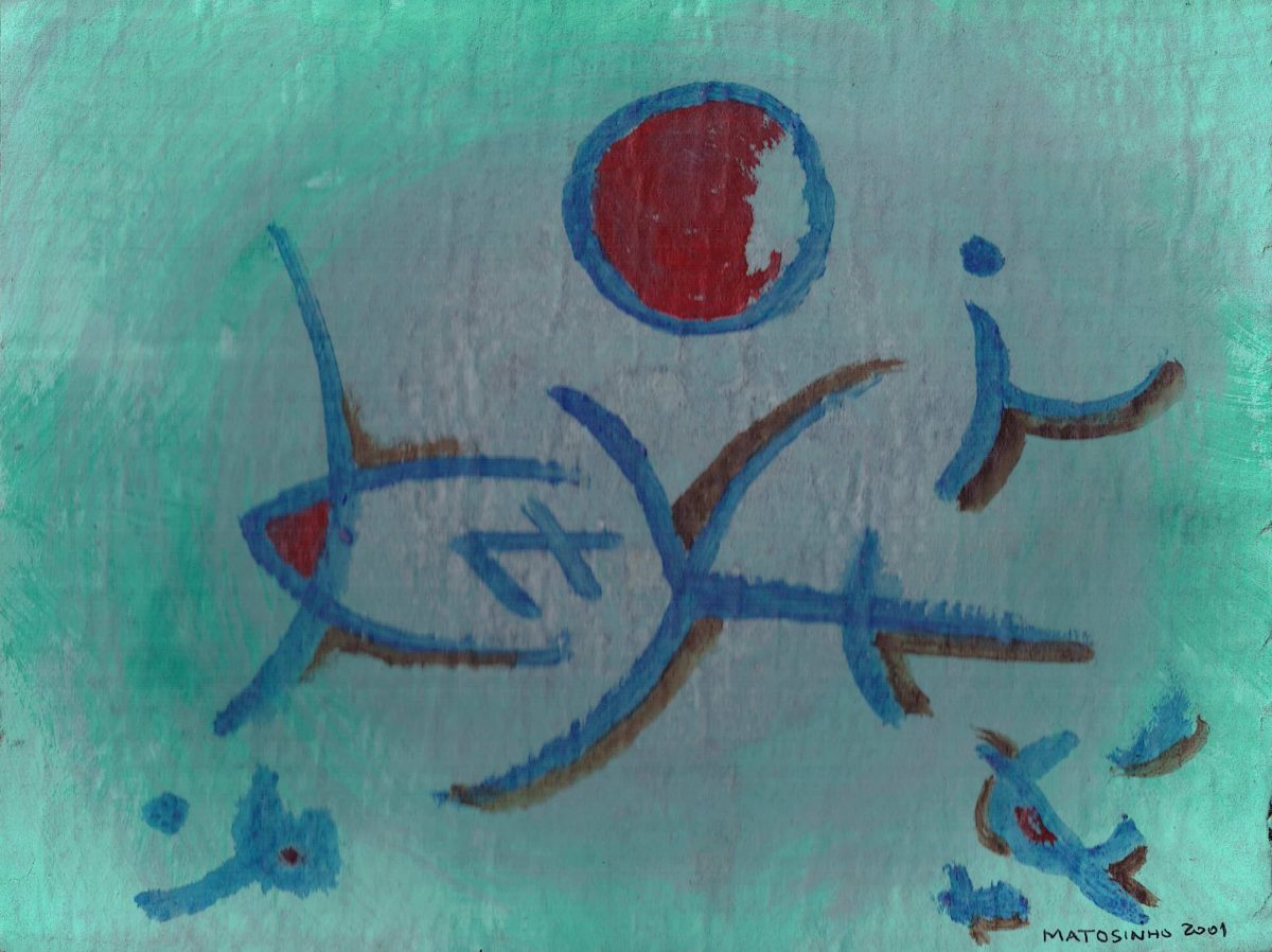 Signos em azul e vermelho