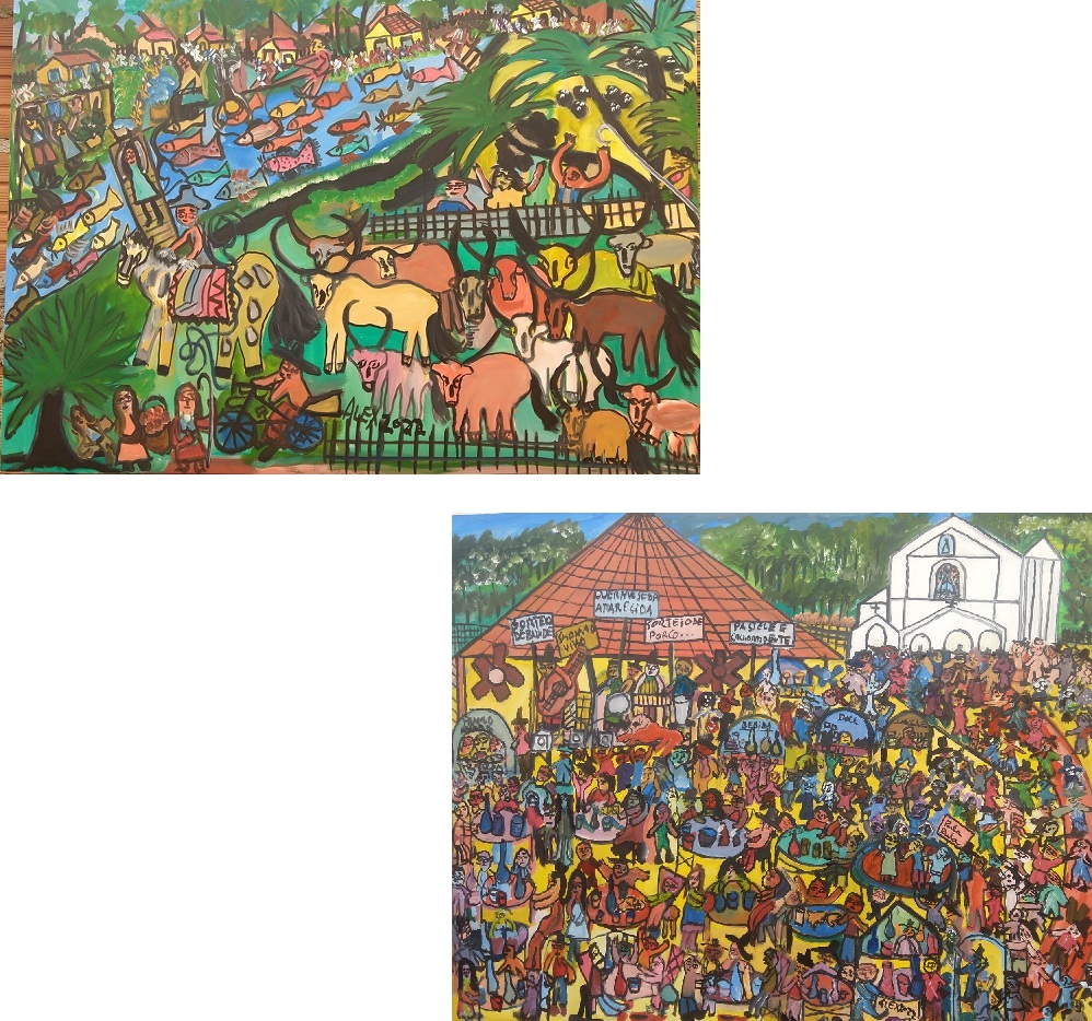 Alex dos Santos: Cena rural e Quermesse na praça da igreja
