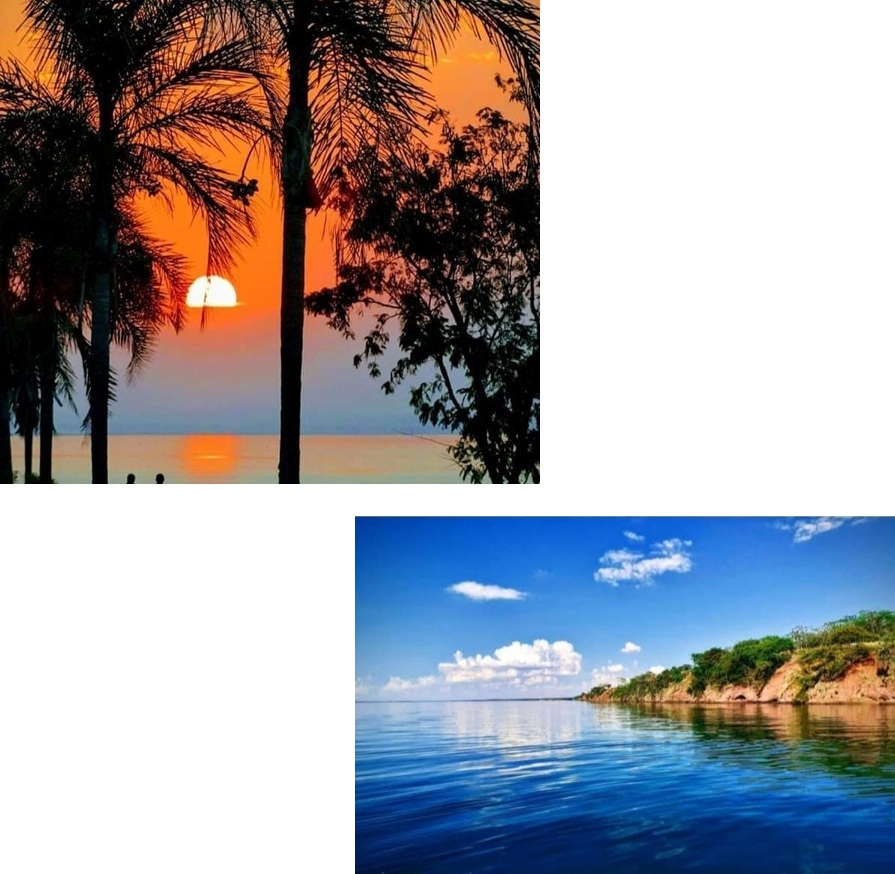 Manto azul das águas do rio Paraná homenageando a Primavera