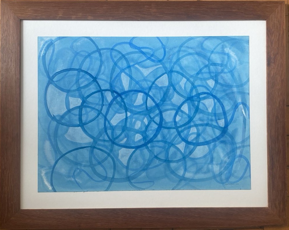 Em rodas, azul (Recém emoldurado)