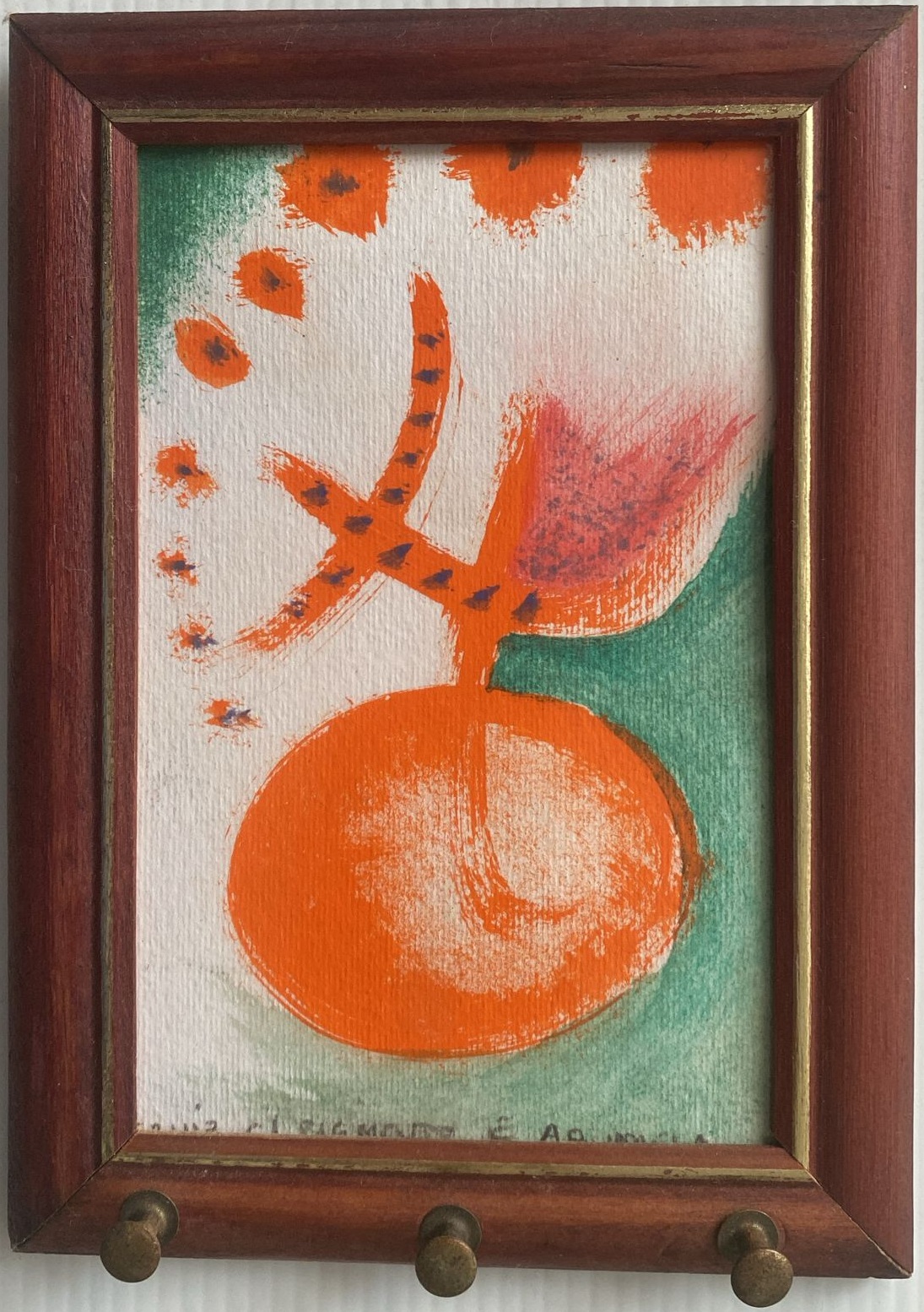 Verniz com pigmento e aquarela (Recém emoldurado)