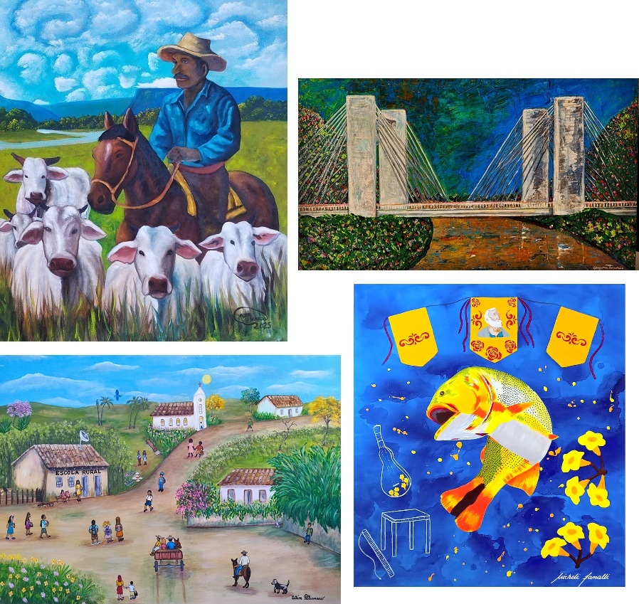 Valdir Ricardo, Dayana Trindade, Ellen de Lourdes Pelliciari e Micheli Finali: Grande exposição de artistas plásticos de Mato Grosso  📍