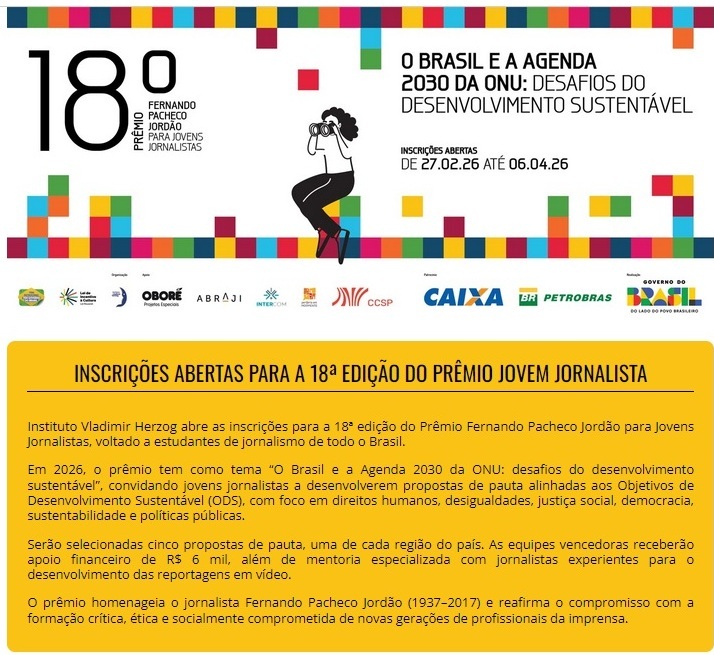 18º Prêmio Jovem Jornalista Fernando Pacheco Jordão