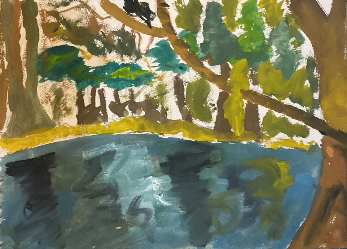 Um rio cortando a mata