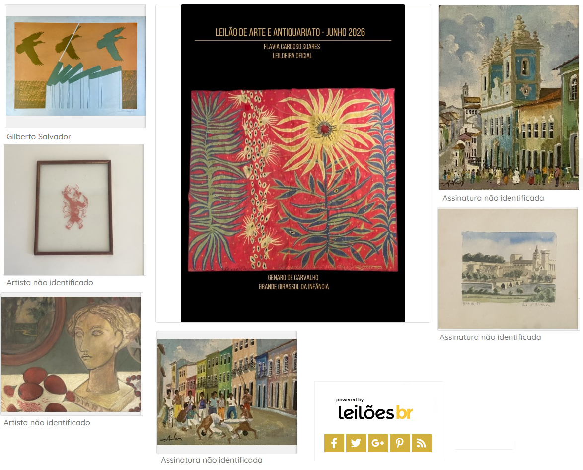 Leilão de Arte e Antiquariato – Junho 2026 (Com participação de quadros de nosso acervo)